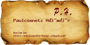 Paulcsenetz Hümér névjegykártya