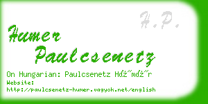 humer paulcsenetz business card